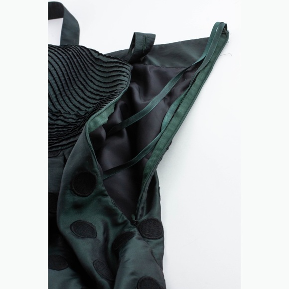 ELIZA J Green and Black Polka Dot A-Line Dress - Picture 3 of 5